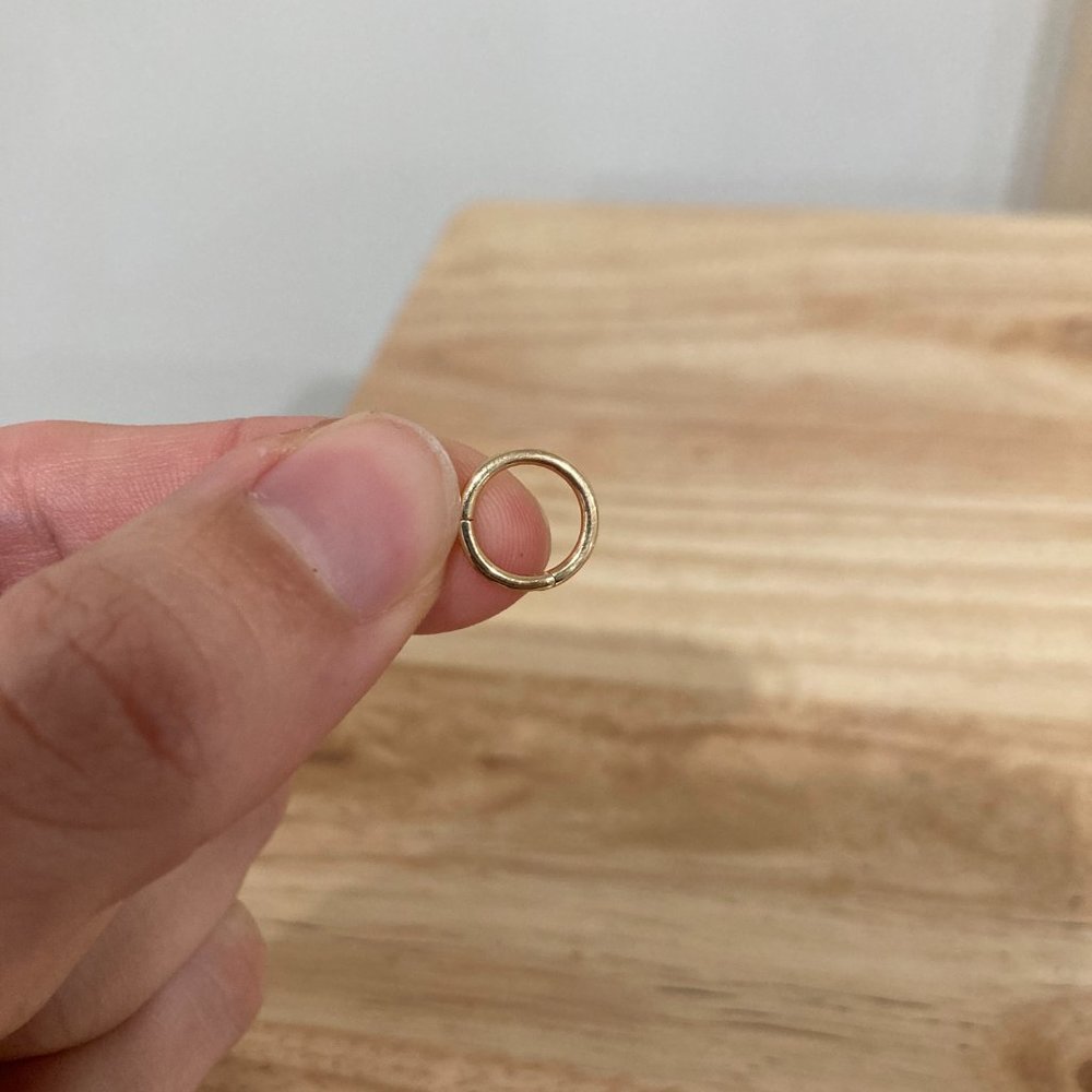 14k Solid Gold Hinged Segment Ring Size 16g 8mm